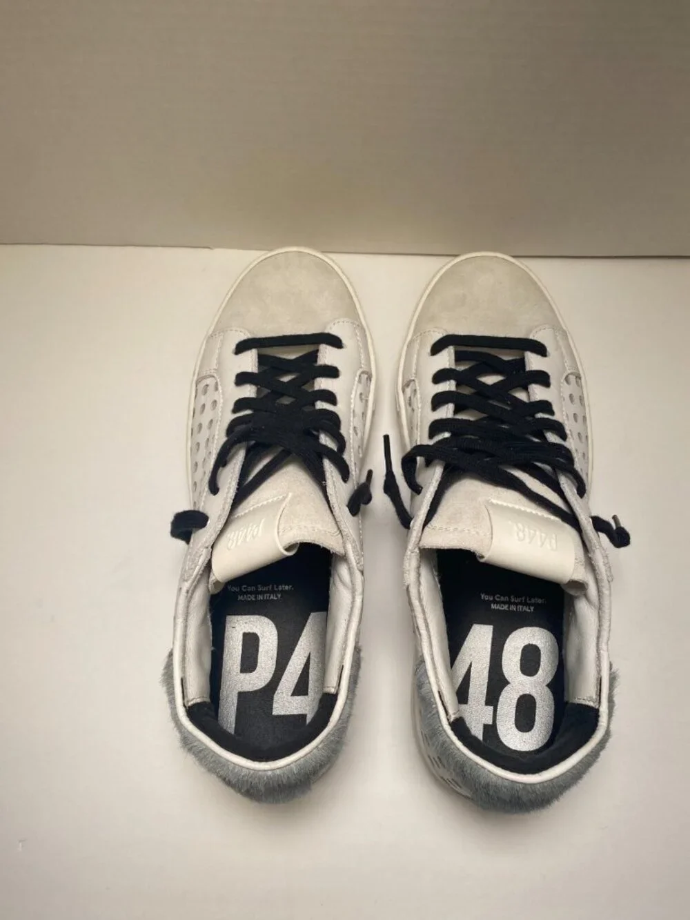 P448 John Fleece Trim Women's Leather Sneaker  Sz 10.5 41